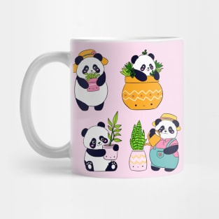 Cute pandas who loves plants Mug